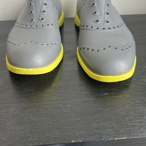 Biion Oxford Wingtip Golf Loafers Slip On Grey/Yellow Rubber Oxford Gold Shoes - Picture 9 of 16